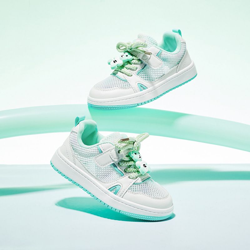 HOBIBEAR Kids Mesh Shoes Breathable Light Summer... GU7922 white green 35 view 4