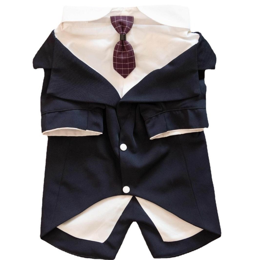 Pet Suit Dog Tuxedo Wedding little tail Polyester Light gray 6XL view 7
