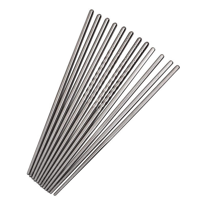 Stainless Steel Chopsticks Wind Sand Crossing 5 Pairs 5 pairs of stainless view 3