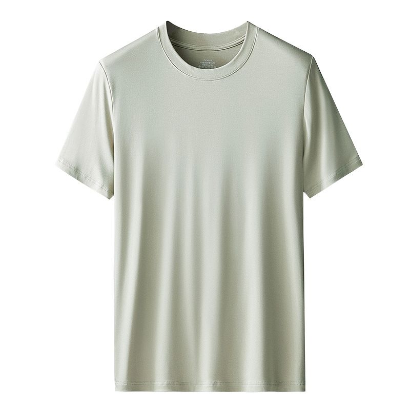 Kang Gongfang Men Modal T-Shirt Crewneck Short Sleeve Round neck-olive