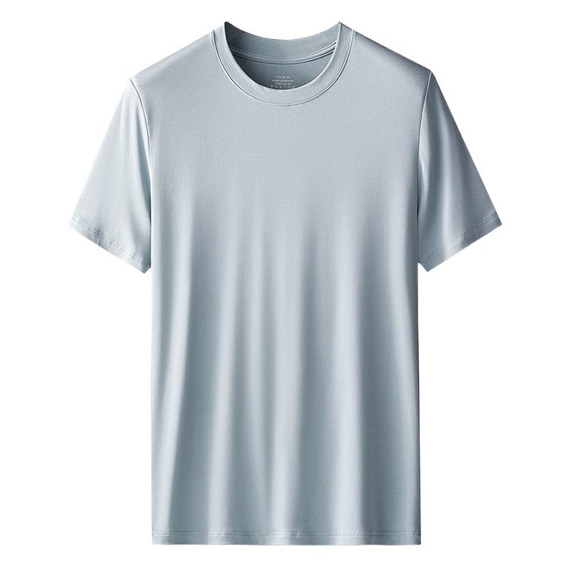 Kang Gongfang Men Modal T-Shirt Crewneck Short Sleeve Round neck-Black view 2