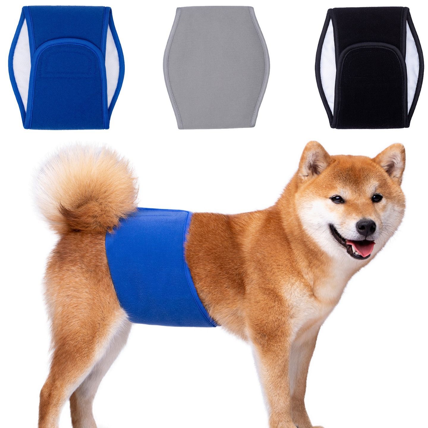 Happy Pet Dog Diapers Male Polyester Leak Proof Blue L:70g view 2