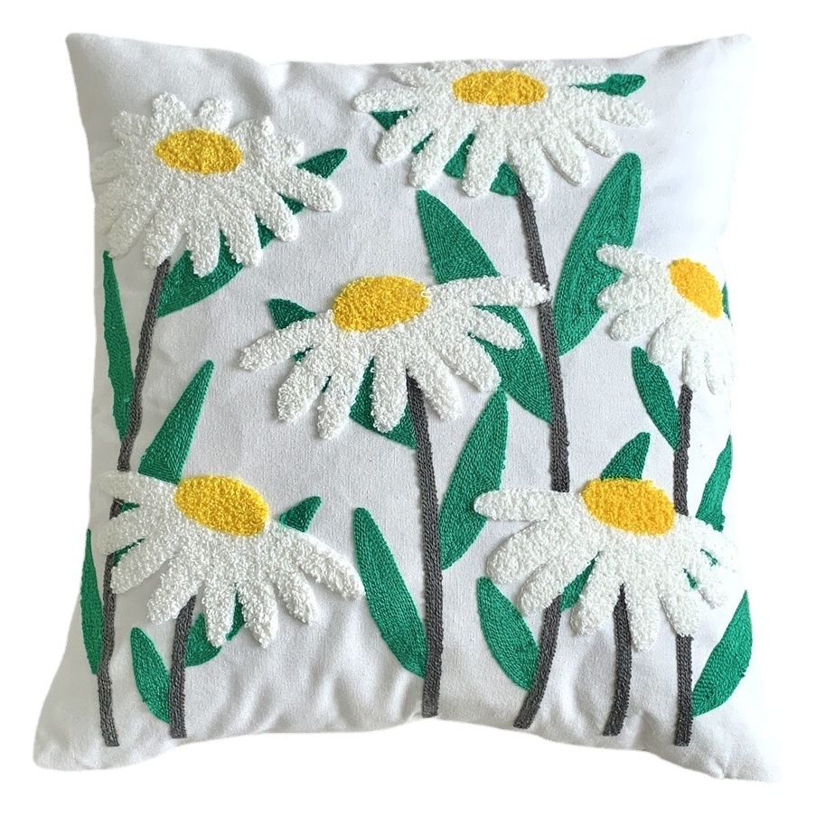 Faunus Cushion 45x45cm Cotton Linen Embroidery Cute Butterfly Flower 45*45 view 2