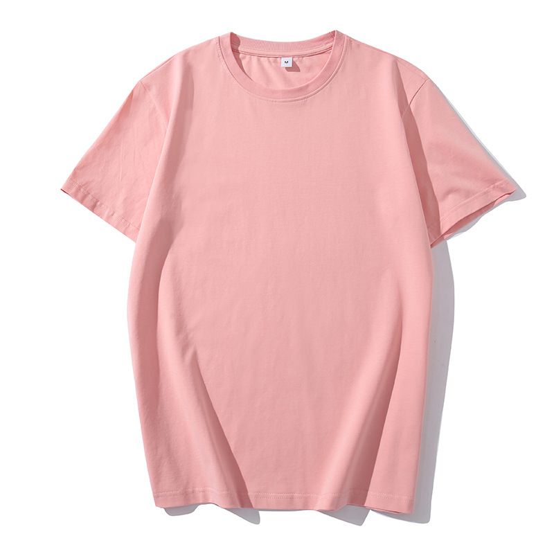Men Short Sleeve T Shirt Cotton Loose Summer Flower pink 175/L(115kg -130kg)