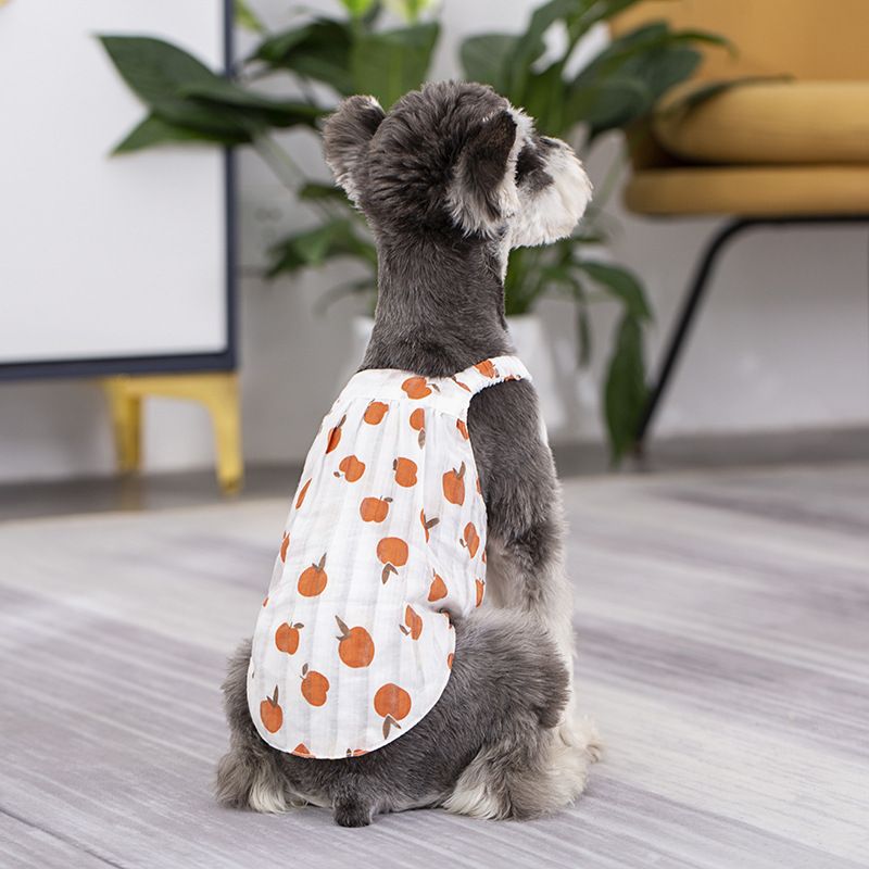 New Mai Lei Summer Cotton Fruit Print Dog Vest Red view 3