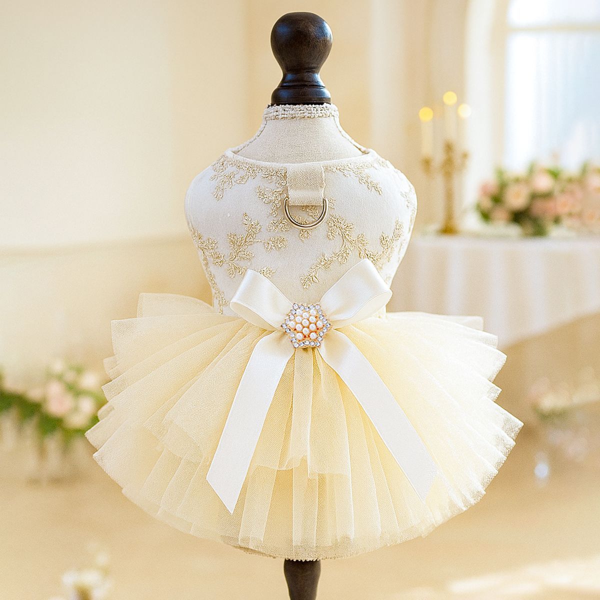 PETCIRCLE Pet Dog Cat Polyester Gauze Skirt Dress Starlight Wedding Dress view 2