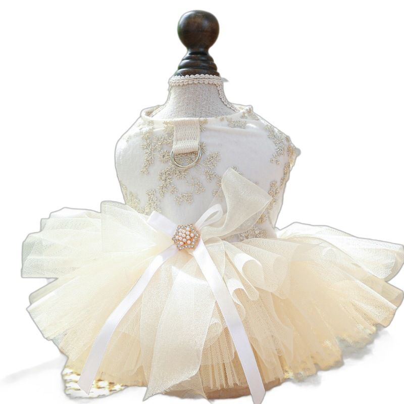 PETCIRCLE Pet Dog Cat Polyester Gauze Skirt Dress Starlight Wedding Dress view 6