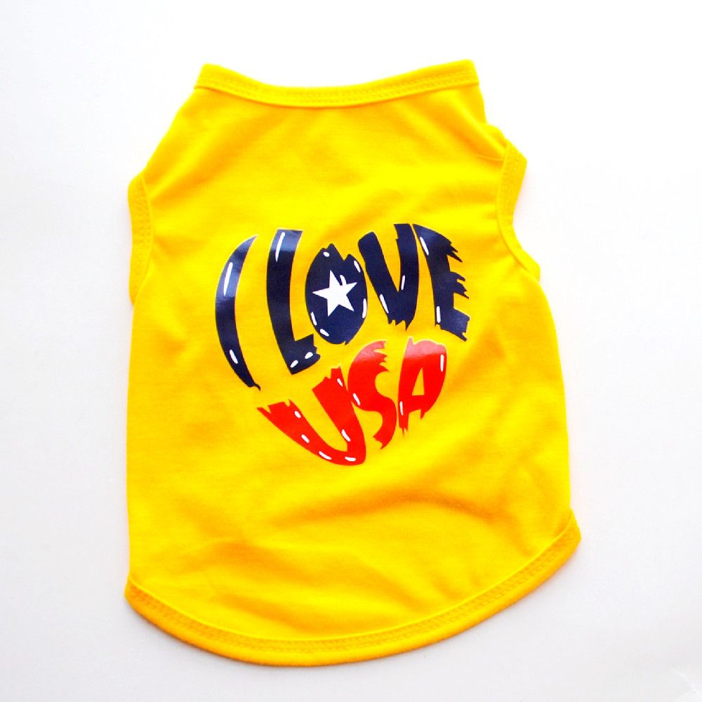 Youlle Dog Vest Polyester Summer Breathable Yellow footprints L view 4