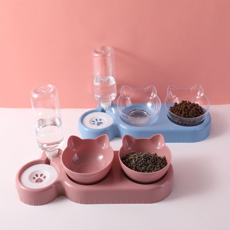 Snail Automatic Pet Feeder Plastic Dog Cat Bowl Girl powder view 2