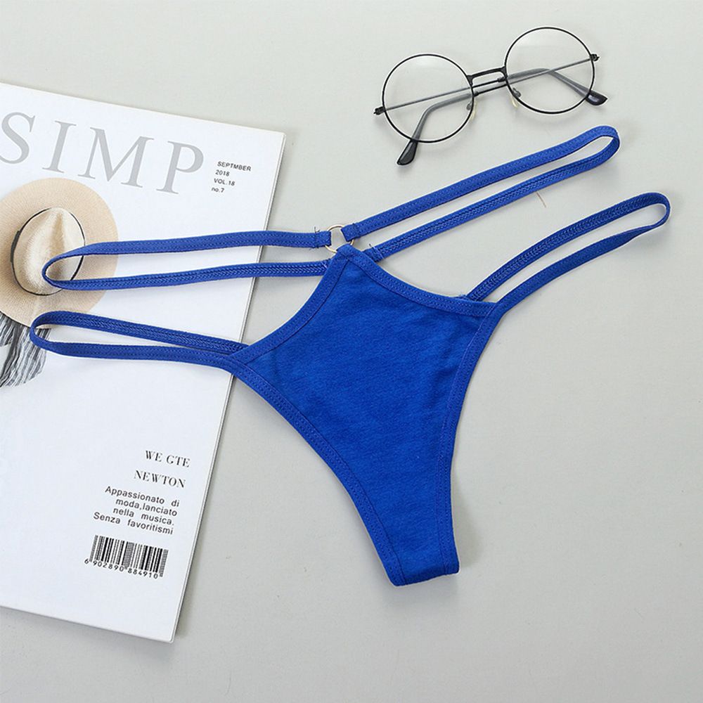 Women Milk Silk Thong Briefs Red S White L Size: L view 4