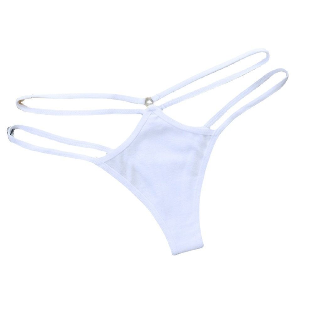 Women Milk Silk Thong Briefs Red S White L Size: L view 6