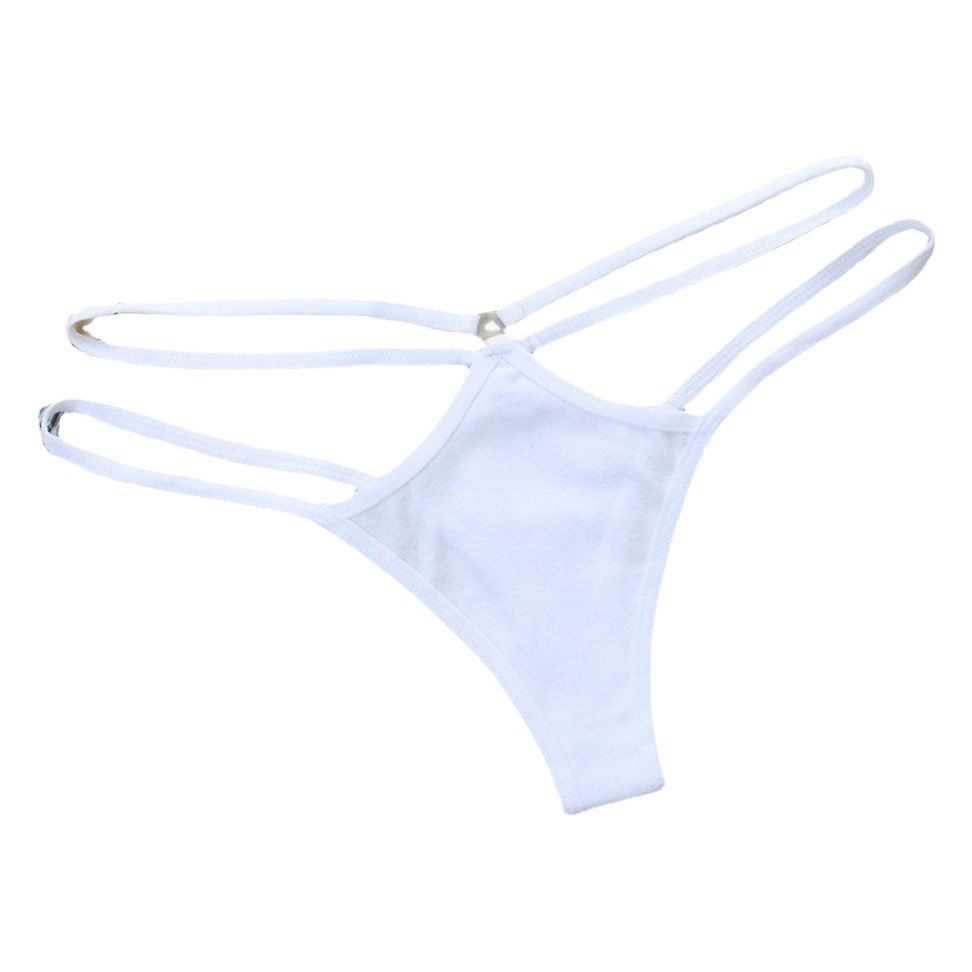Women Milk Silk Thong Briefs Red S White XL Size: XL view 2