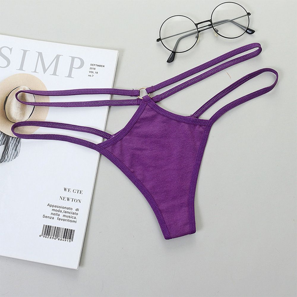 Women Milk Silk Thong Briefs Red S White XL Size: XL view 5