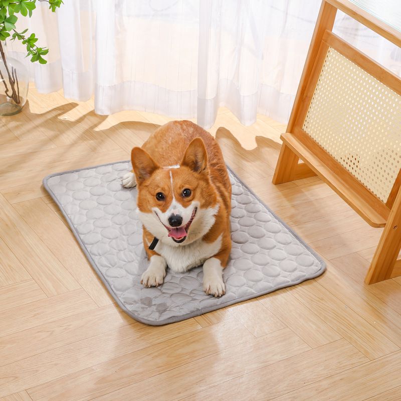 Jun Zhe Pet Ice Silk Cooling Mat for Dogs ice silk pad brown XS(40*30cm) about 60g view 5