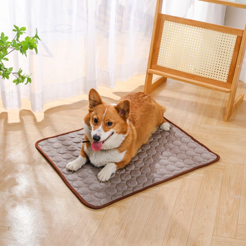 Jun Zhe Pet Ice Silk Cooling Mat for Dogs ice silk pad brown XL(100*75cm) view 6