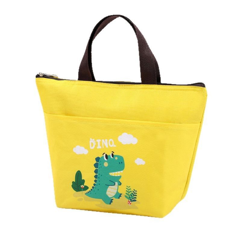 Youwang Kids Insulated Lunch Bag Oxford Cloth Waterproof Yellow Dinosaur view 6