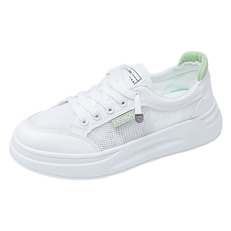 Women Mesh Sneakers Breathable Casual Flat white ash 38 view 7