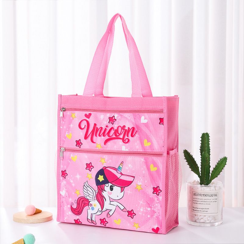 TOOLESIA Canvas Travel Storage Bag A4 Cartoon Cute Cube The 5 unicorn.