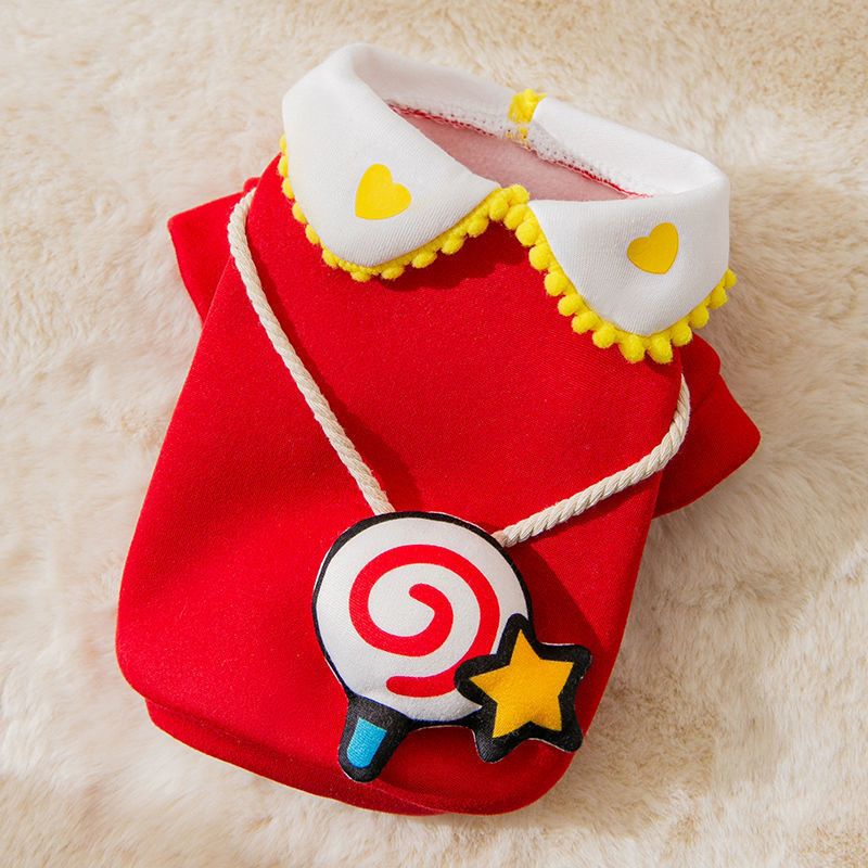 Dog Sweater Red Lollipop Pet Clothes S (recommended weight 1.50 kg-2.50 kg — image 1