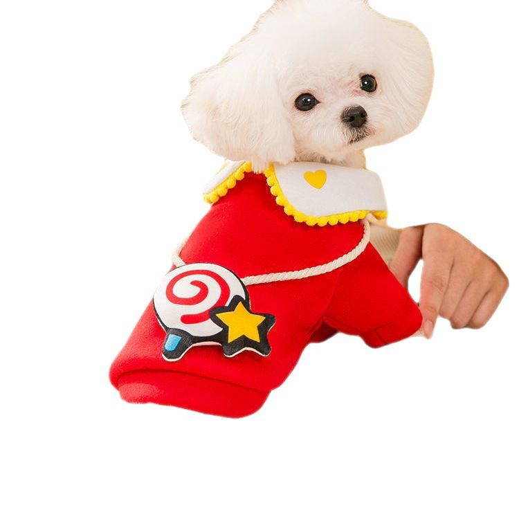 Dog Sweater Red Lollipop Pet Clothes XL (recommended weight 5.50 kg-7.50 kg view 6