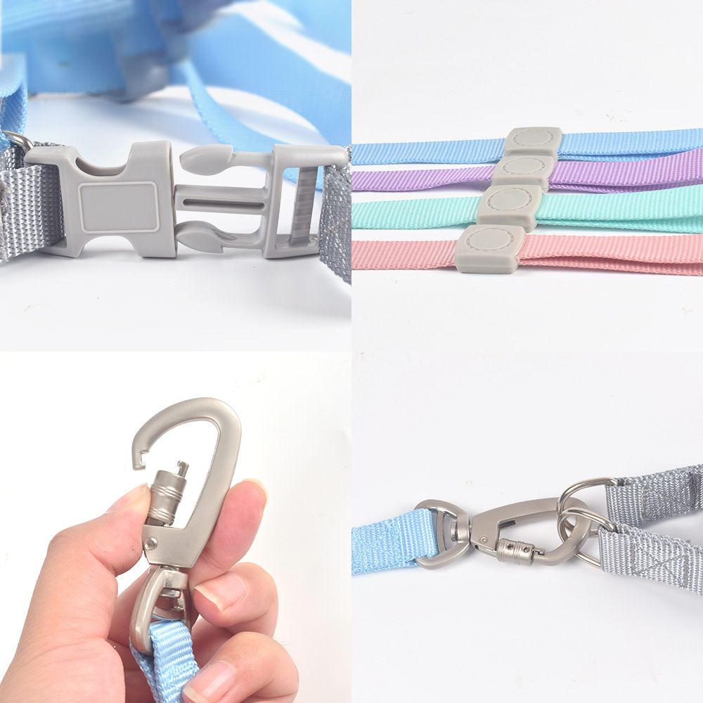 CHOUGOGO Nylon Dog Harness Leash Adjustable Vest Pink M:1.5*120cm view 3