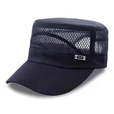 Men Mesh Flat Top Hat Sun Protection Outdoor Full net beige Adjustable view 2