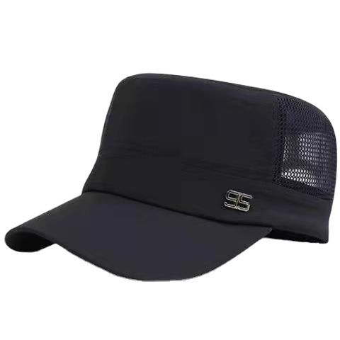 Men Mesh Flat Top Hat Sun Protection Outdoor half net light gray Adjustable view 3