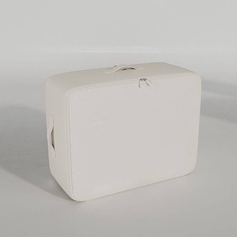 Mu Family Satin Quilt Storage Bag Large Cube Beige White Large 52*56*42cm