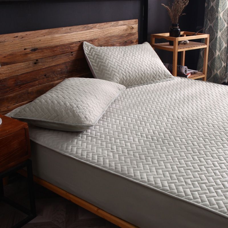 Cotton Mattress Cover 90x200cm Gray Grid Jade Dage A pair of matching pillowcases view 4