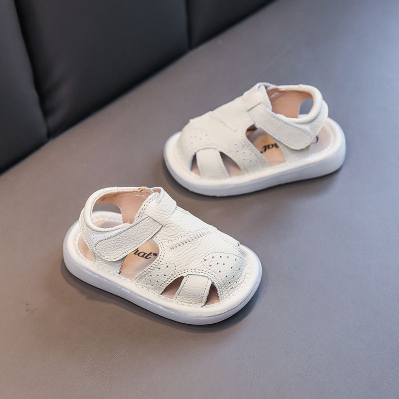 Baby Leather Sandals Bocai Cat Velcro Non Slip Beige 14.5cm long within 22 yards view 6
