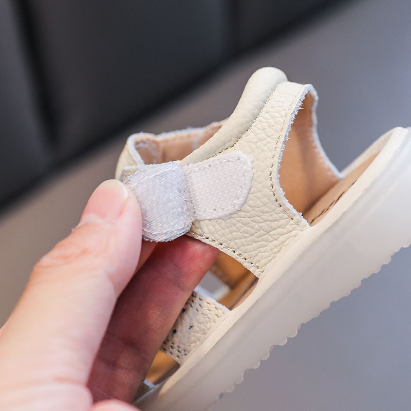 Baby Leather Sandals Bocai Cat Velcro Non Slip Beige 23 yards inner length 15cm view 4