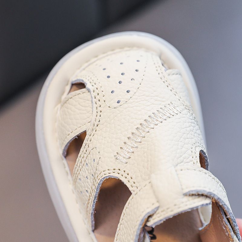 Baby Leather Sandals Bocai Cat Velcro Non Slip White 16 yards inner length 12.5 view 5