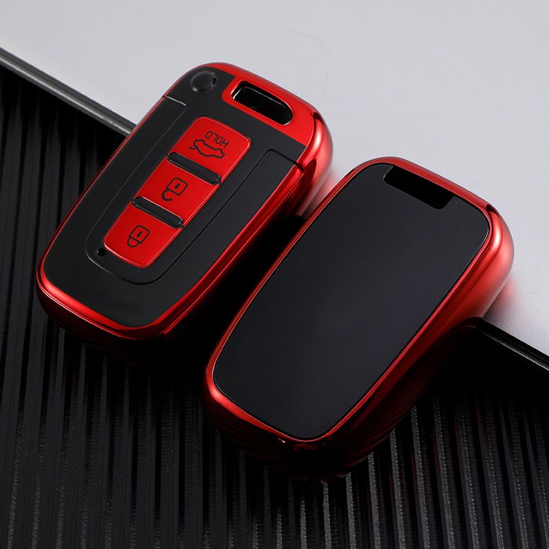 Morning Twilight Car Key Cover for Hyundai Kia TPU Vitality Red — image 1