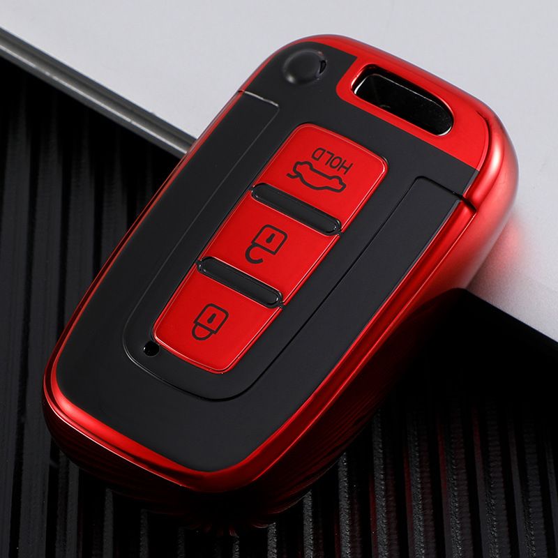 Morning Twilight Car Key Cover for Hyundai Kia TPU Rose Gold view 5