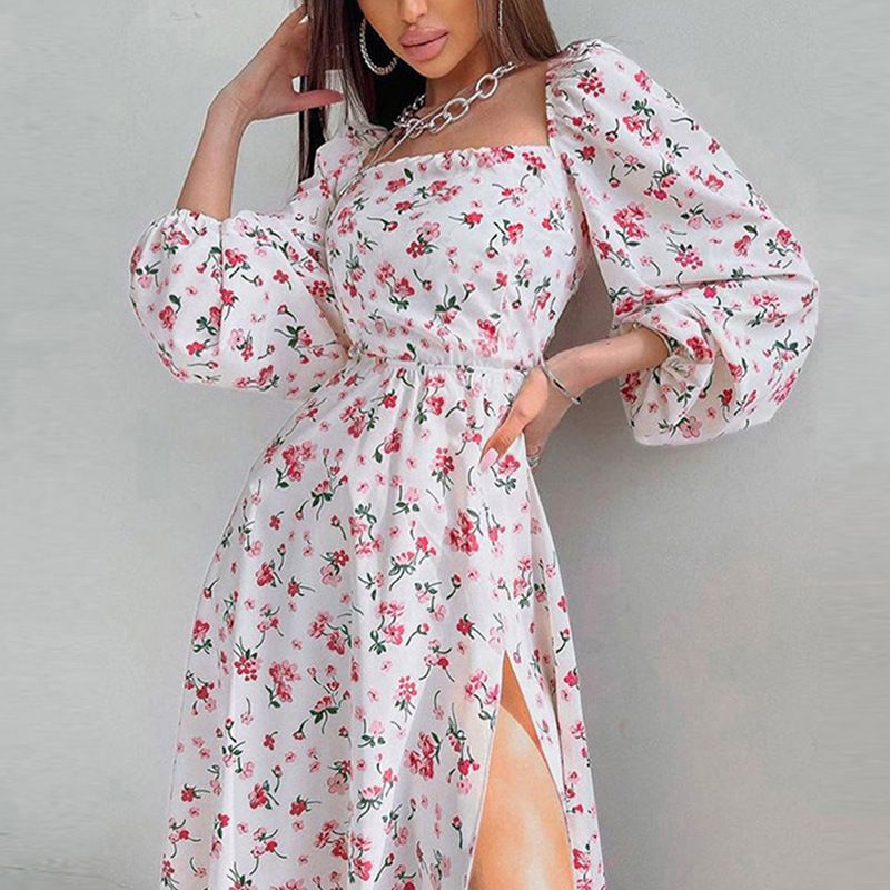 Hong Hao Women Printed Backless Long Dress Spring 2026 Pink 2XL Size: XXL view 5