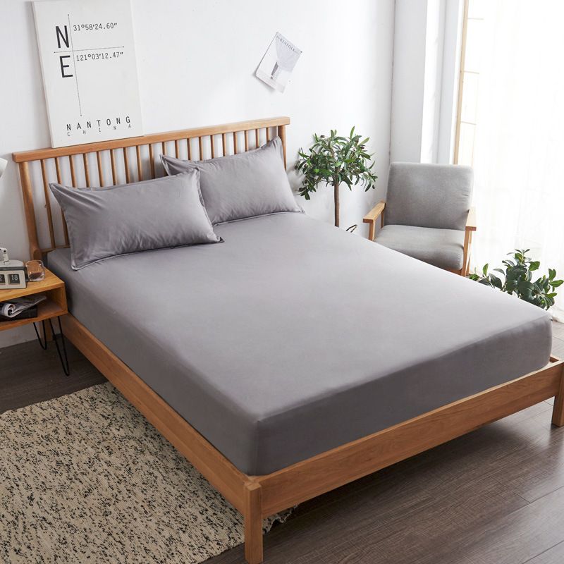 Pure Cotton Mattress Cover Non Slip Bed Sheet 40s Bean paste 160*200cm standard view 3