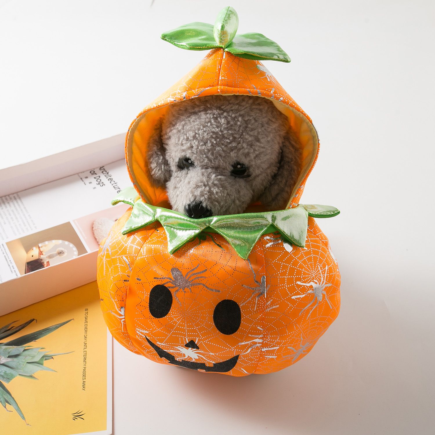 Pet Transformation Outfit Pumpkin Stand Up Dog Cat Cloth L view 3