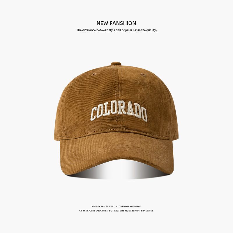Men Summer Baseball Cap Cotton Adjustable 65cm colo camel Large size (60-65cm)