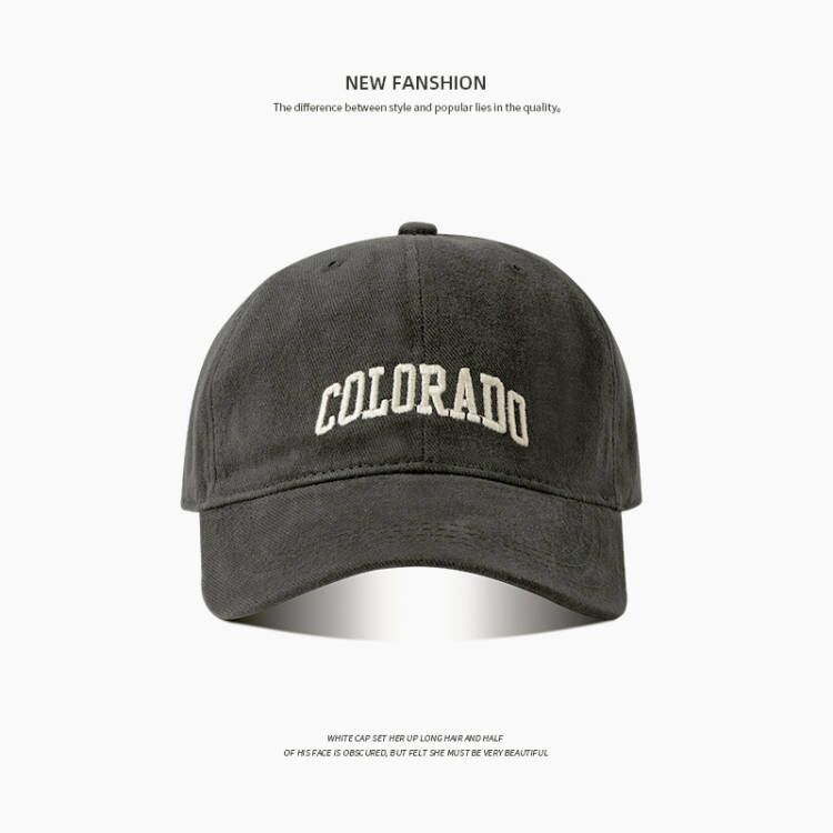 Men Summer Baseball Cap Cotton Adjustable 65cm Colo Grey Large size (60-65cm)