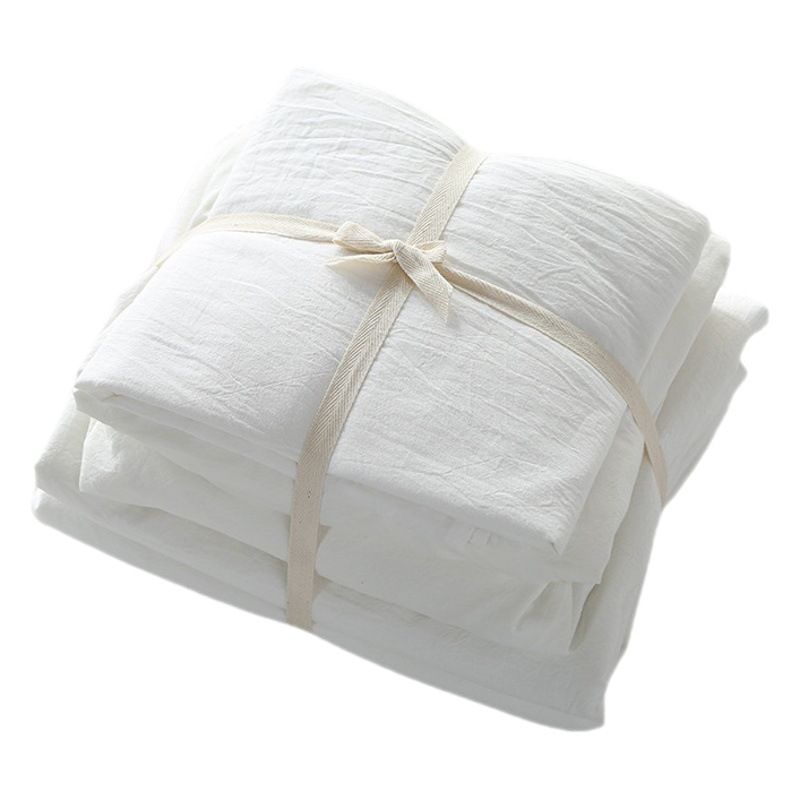 Cotton 4 Piece Set Modern Minimalist White Bed hat kit_1.8m bed-increase quilt view 2