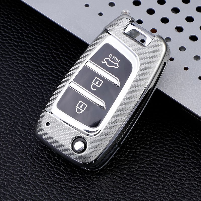 Morning and Evening Hyundai Key Case TPU Rose Gold Type E-fluorescent green view 3