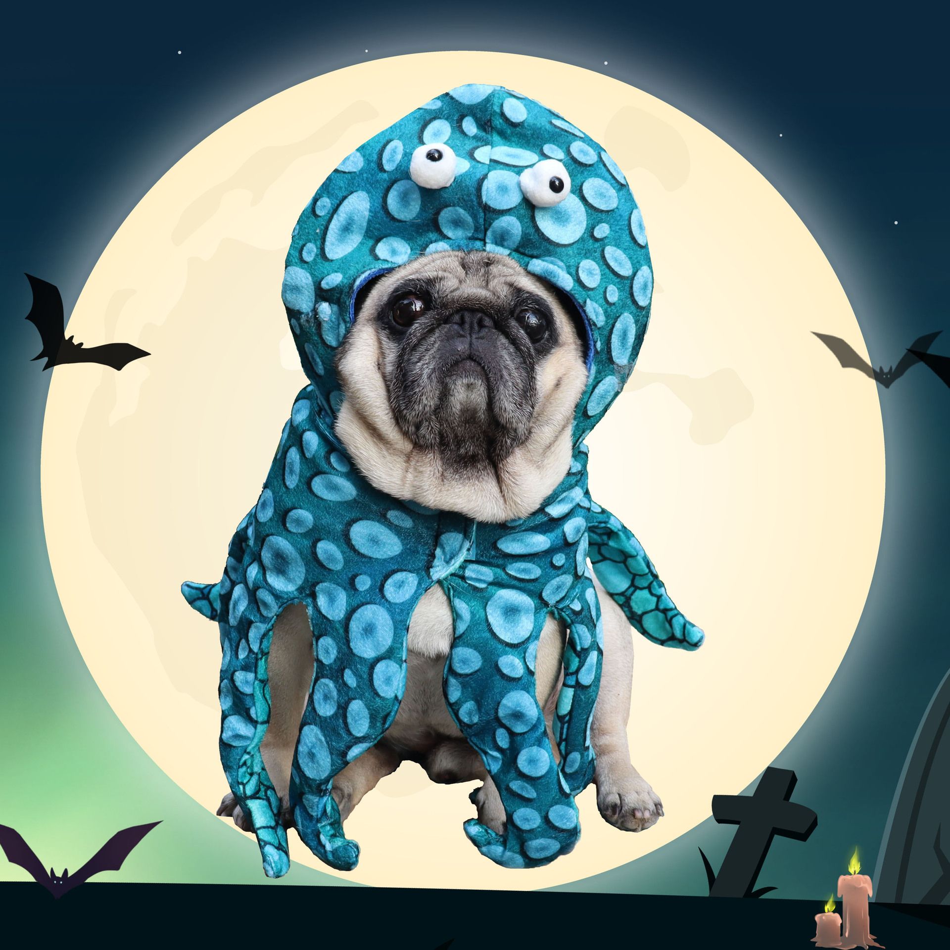 Pet Costume Octopus Halloween for Dog Cat M view 2