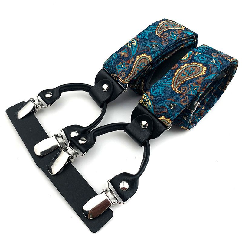 Men Adjustable Elastic Suspenders 6 Clips Polyester... BD-A2 view 4