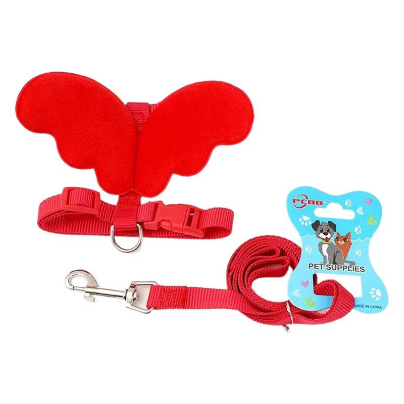 Petubei Dog Harness Leash Nylon Angel Wings Yellow M — image 1