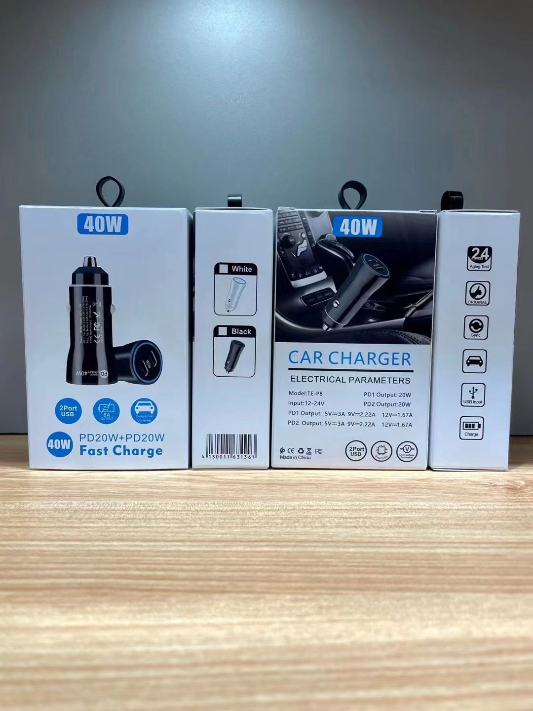Dual PD Car Charger 40W P8 With color box packaging need to change the price