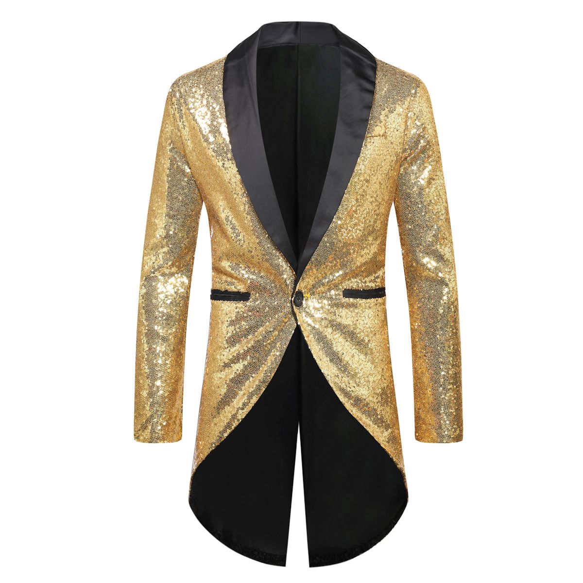 Men Sequin Suit One Button Casual Polyester Purple XL view 4