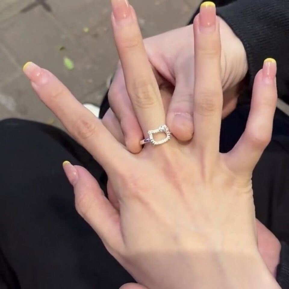 KT Cat Ring Alloy Korean Style Jewelry M97 [KT cat ring]] view 4