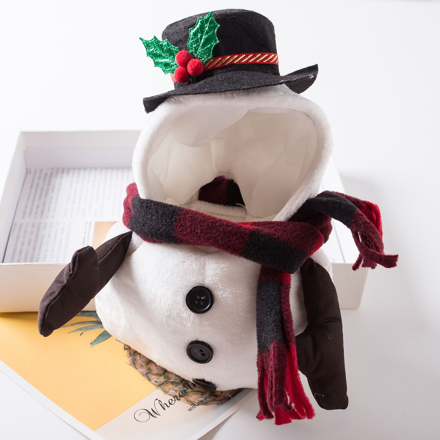 Pet Snowman Costume Odd Pet Transformation Outfit Cloth Snowman Stand-up XL view 4