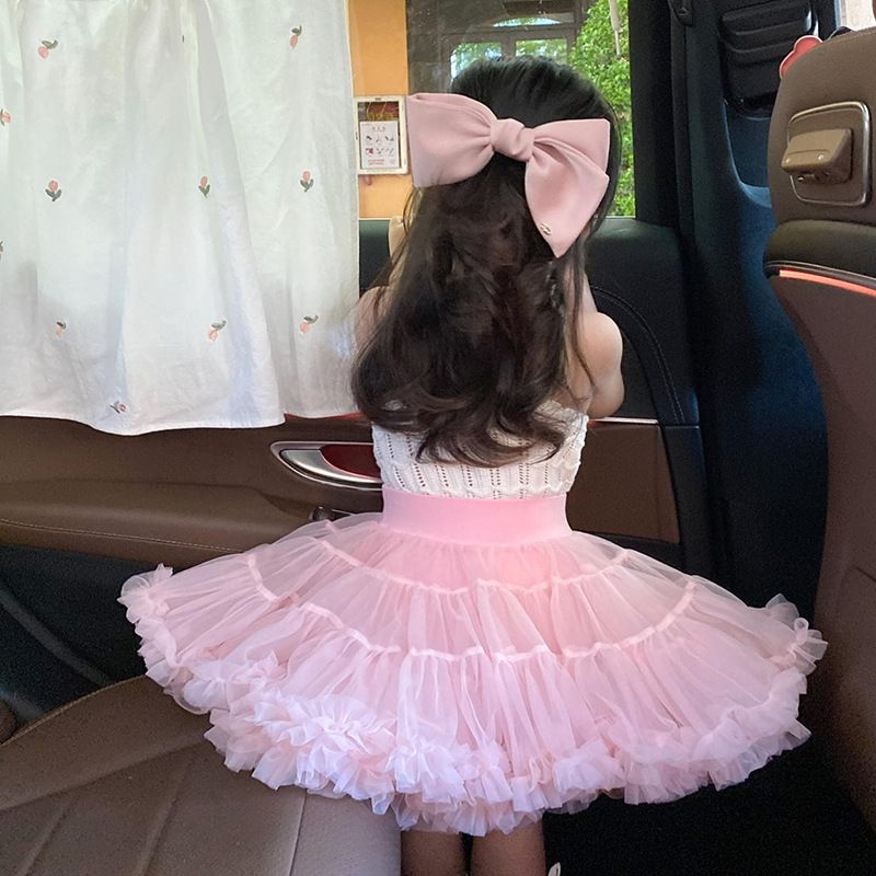 tutuoclock Girls Sweet Princess Nylon Mesh Cake Skirt PUMPKIN 90cm view 6
