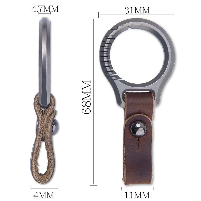 Titanium Alloy Keychain Car Key Holder EDC Tool Men Regular-Black view 3